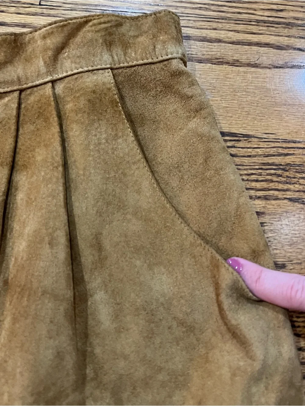 Eagle’s Eye Vintage 80s Suede Midi Skirt Sz 8 Tan Heritage Academia Western Fall